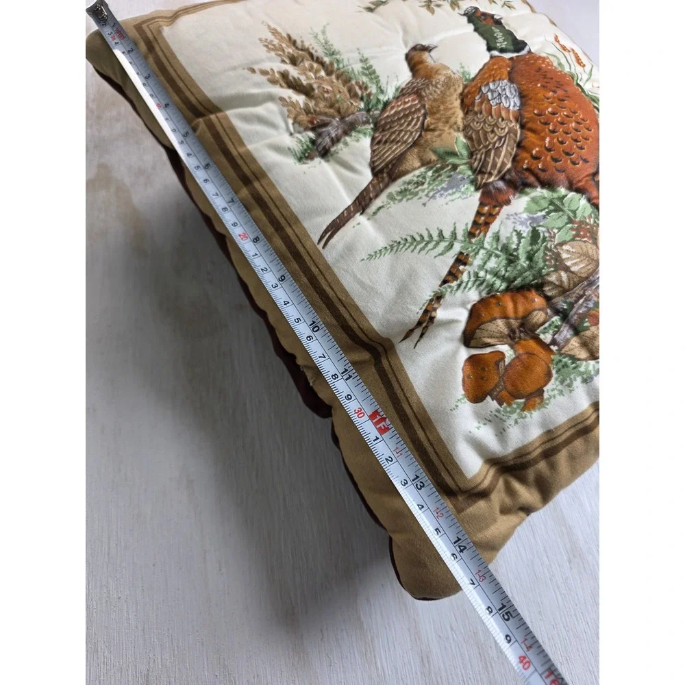 Vintage Pheasant Wildlife Decorative Throw Pillow Rustic Lodge Cabin Decor 16x13